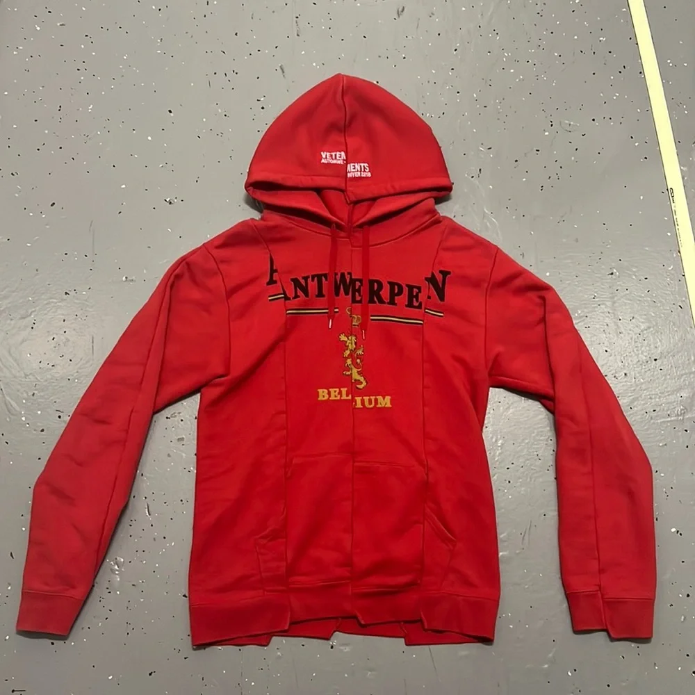 Vetements | Sweaters | Vetements Fw8 Antwerpen Split Hoodie Red